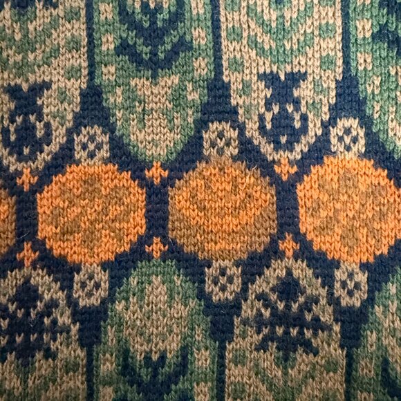 Vintage Norvyk by Rendale 100% Wool Sweater Tapestry Folk Nordic Grandpa M - Picture 3 of 6